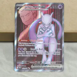 Pokemon TCG Team Rocket's Mewtwo ex 213/182 Destined Rivals NM HQ Packaging - Image 1