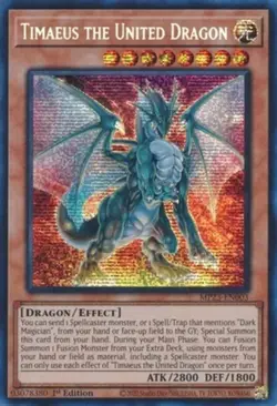 Yugioh! LP Timaeus the United Dragon - MP23-EN003 - Prismatic Secret Rare - 1st - Image 1