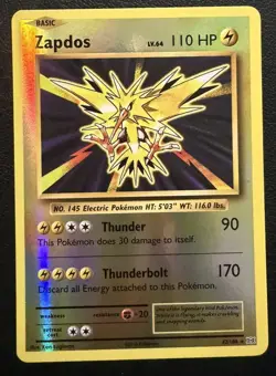Zapdos 42/108 Near Mint Reverse Holo Rare XY Evolutions 2016 Pokemon Card - Image 1