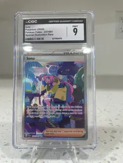 Pokemon TCG Iono Paldean Fates Holo Card 237/091 Special Illustration Rare CGC 9 - Image 1