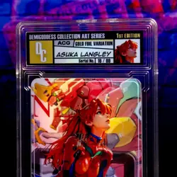 Asuka Eva Waifu Trading Card Encased 16/99 Gold Foil Demigoddess Collection SLAB - Image 4