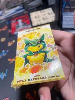 Rayquaza Poncho-Wearing Pikachu Holo Stamped Business Card Pokemon Mega Campaign - Image 5
