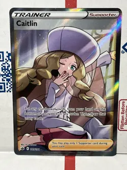 Caitlin 189/198 Full Art Texture Rare Holo Pokemon Card NM 2021 Chilling Reign - Image 1