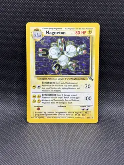 Pokemon TCG Magneton Fossil Holo Rare Card 11/62 Unlimited - Image 1