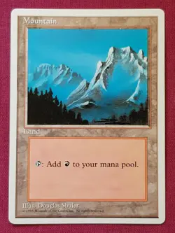Magic The Gathering ALTERNATE 4TH EDITION MOUNTAIN B land card MTG - Image 1