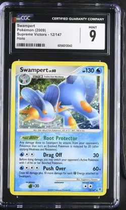 CGC 9 MINT Swampert 2009 Supreme Victors 12/147 Holo Pokemon Card - Image 1