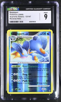 CGC 9 MINT Swampert 2009 Supreme Victors 12/147 Reverse Holo Pokemon Card - Image 1
