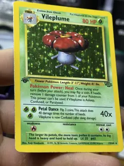 #2 1st Edition Vileplume 15/64 Jungle 1999 Holo Rare WOTC Pokemon Card TCG - Image 5