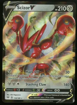 Scizor V 118/189 Ultra Rare Full - 2020 Pokemon Darkness Ablaze NM - Image 1
