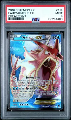 2016 POKEMON BREAKPOINT GYARADOS EX #114 FULL ART PSA 9 MINT #130254483 - Image 1