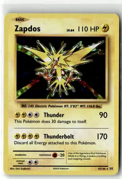 Zapdos ? 42/108 Holo Rare Evolutions 2016 Pokemon NM/LP - Image 1