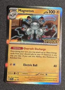 Pokemon TCG - Magneton Surging Sparks Stamped Pre Release Promo SVP153 NM - Image 1