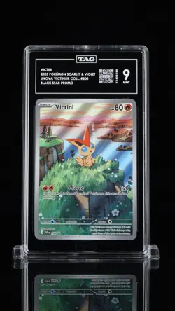 TAG 9 - Victini 208 SVP Black Star Promo Full Art Pokemon Scarlet Violet Tech - Image 1