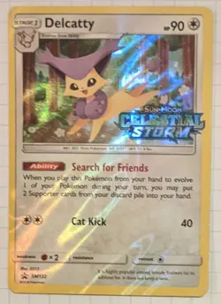 Pokemon Delcatty SM132 LP Black Star Promo Prerelease Stamp SM Celestial Storm - Image 1