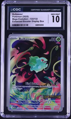 CGC 10 - Bulbasaur 133/132 Stamped Box Topper Pokemon Mega Evolution Gem Mint B - Image 1