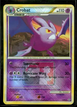 Pokemon CROBAT 14/95 HS Unleashed RARE Rev Holo LEAGUE PROMO - - MINT - Image 1