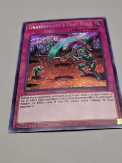 Yugioh 1x Gravedigger's Trap Hole ETCO-EN078 Secret Rare 1st Edition Near Mint - Image 1