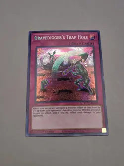 Yugioh 1x Gravedigger's Trap Hole ETCO-EN078 Secret Rare 1st Edition Near Mint - Image 2