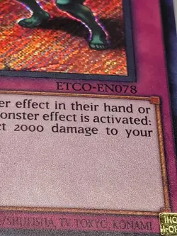 Yugioh 1x Gravedigger's Trap Hole ETCO-EN078 Secret Rare 1st Edition Near Mint - Image 4