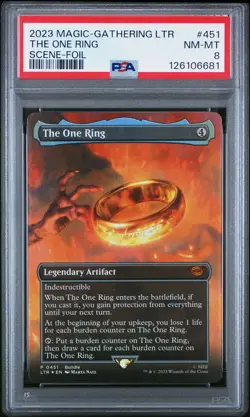 2023 MTG THE LORD OF THE RINGS: TALES OF MIDDLE-EARTH #451 THE ONE RING PSA 8 - Image 1