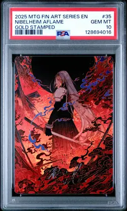PSA 10 Nibelheim Aflame Sephiroth #35 Gold Stamped Final Fantasy Art Series MTG - Image 1