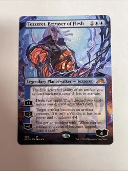 Tezzeret, Betrayer of Flesh (Borderless) Kamigawa: Neon Dynasty #304 Mythic - Image 1