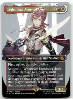 Lightning, Army of One (Borderless) #400 MTG Final Fantasy FIN NM X1 - Image 1
