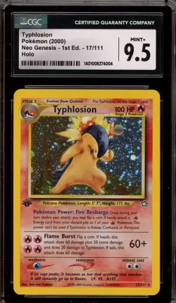 G2U Pokemon Typhlosion Neo Genesis 1st Edition Holo Rare 17 CGC 95 - Image 1