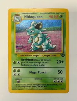 Pokemon TCG NIDOQUEEN Jungle 7/64 Holo Unlimited Holo Rare Pokemon - Image 1