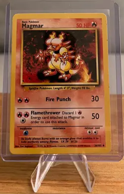 Magmar #126 Non-Holographic Pokemon Card LP - 36/102 Uncommon Base Set 1999 - Image 1