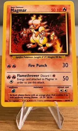 Magmar #126 Non-Holographic Pokemon Card LP - 36/102 Uncommon Base Set 1999 - Image 3