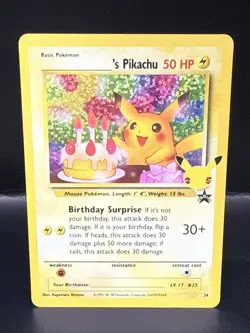 Pokemon TCG Birthday Pikachu Celebrations Classic Collection Promo Card #24 A - Image 2