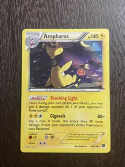 Pokemon : XY STEAM SIEGE AMPHAROS 40/114 RARE HOLO - Image 1