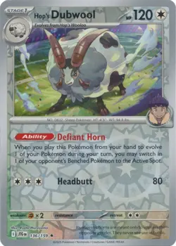 Hop's Dubwool 136/159 Reverse Holo | Journey Together | Pokemon Card - Image 1