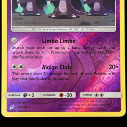 Pokemon TCG Alolan Marowak 64/181 Reverse Holo Team Up Light Play LP Card - Image 3