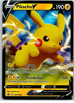 PIKACHU V Full Art Shining Fates Black Star Promo SWSH061 Pokemon Card NM - Image 3