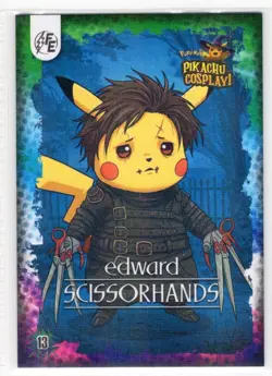 POKEMON PIKACHU COSPLAY- EDWARD SCISSORHANDS #13 * galaxy holo - Image 1