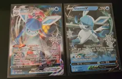 Glaceon V & VMAX Pokemon Sword & Shield Holiday Calendar Snowflake Stamp 041 040 - Image 1