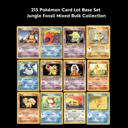 215 Pokemon Card Lot Base Set Jungle Fossil Mixed Bulk Collection - Image 1
