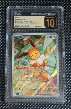 CGC PRISTINE 10 Eevee Pokemon Black Star Promo 173 Prismatic Evolutions ETB SVP - Image 1