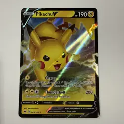 Pokemon TCG Pikachu V 043/185 SWSH04: Vivid Voltage Ultra Rare Full Art Holo NM - Image 1