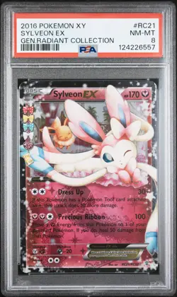 2016 POKEMON XY GENERATIONS RADIANT COLL #RC21 SYLVEON EX PSA 8 - Image 1