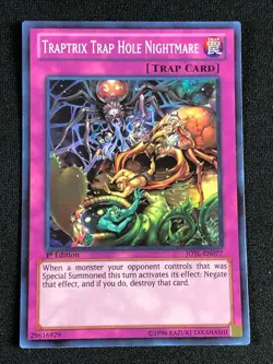 YUGIOH TRAPTRIX TRAP HOLE NIGHTMARE JOTL-EN077 1ST SUPER NM - Image 1