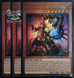 Yugioh! 3x Fiendsmith Engraver RA04-EN049 Ultimate Rare 1st Ed NM - Image 1