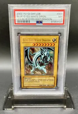 2002 YU-GI-OH! LOB Blue-Eyes White Dragon #001 PSA 7 - Image 1