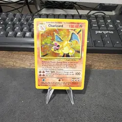 Pokemon TCG Charizard Base Set Holo Unlimited Rare Card 4/102 HP/DMG - Image 1