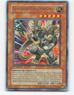 Gladiator Beast Spartacus #GLAS-EN018 Rare 1st Edition Yugioh Card - Image 1
