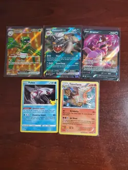 Pokemon 5 Card Lot Holos EX, V And Rare Cards , Great Value Set Building Lot18 - Image 1