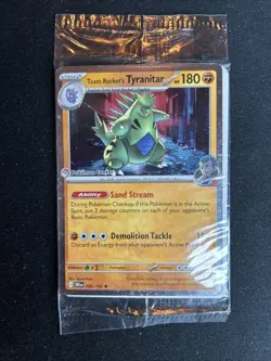 Pokemon TCG Team Rockets Tyranitar Card Pokemon Center Stamped, 096/182 Sealed - Image 1