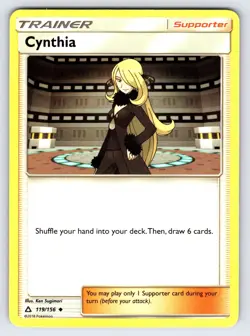 Cynthia 119/156 2018 S&M Ultra Prism Pokemon Card Non Holo Trainer - VLP - Image 1